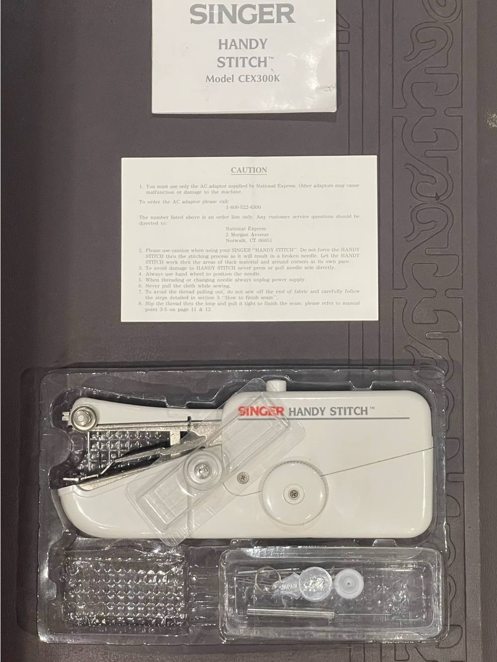 Singer Handy Stitch Portable White Handheld Sewing Machine